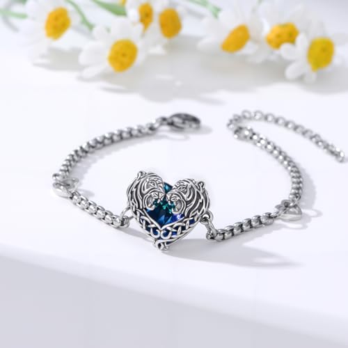 Animal Bracelet for Women 925 Sterling Silver Celtic Dragon/Horse/Wolf Bracelet Adjustable Bracelet Cute Animal Jewelry Gift for Women - style: Tiger Bracelet