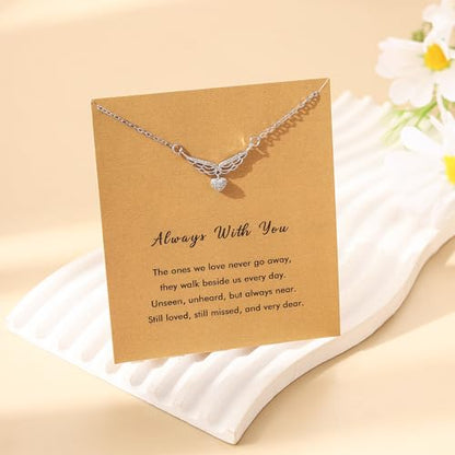 RZKING Silvery Necklace for Women, Gifts for Friend Mom Daughter Teacher - style: Angel Wing