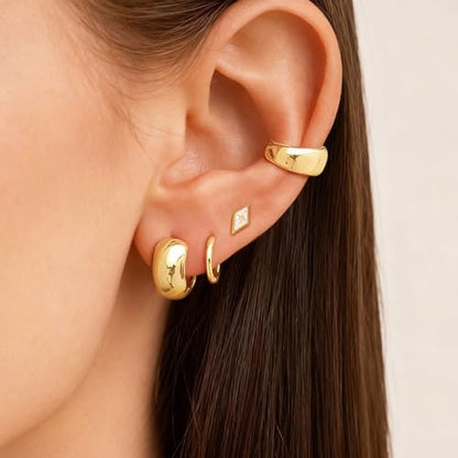 Square Stud Earrings for Women Boho Starburst Screw Back Earrings Geometric Flatback Cartilage Helix Earring 14K Gold Plated Hypoallergenic Jewelry Accessories for Party Outfits Trendy Jewelry Gifts - color: D-boho earrings