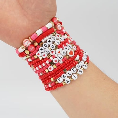 Twinfree Bohemia Beaded Bracelet for Women, Polymer Clay Stretch Bracelets - color: color 36