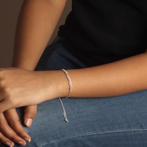 Charmsy 925 Sterling Silver Sliding Bolo Bracelet for Women | Women's Italian Handmade Adjustable Bolo Bead Ball Slider Bracelet - style: Infinity Twisted Bolo