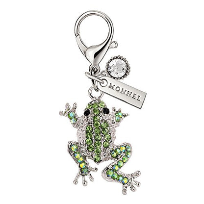 Monnel MC43 Green Crystal Frog Animal Lobster Clasp Charms Pendants with Pouch Bag For (1 piece)