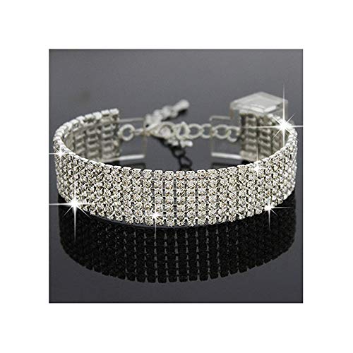 YINLI Charm Crystal Adjustable Bracelet Bangle Fashion Bridesmaid Bridal Jewelry Silver and Gold Plated - color: Silver