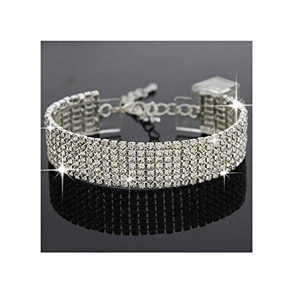 YINLI Charm Crystal Adjustable Bracelet Bangle Fashion Bridesmaid Bridal Jewelry Silver and Gold Plated - color: Silver