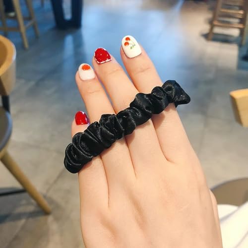 12Pcs Satin Hair Scrunchies For Women, Black Scrunchies Hair Ties | Soft Satin Fabric, Gentle Hold, Stretch Elastic Band, Suitable For Daily Wear, Parties, Sports, And Gifting - color: 12Pcs Black