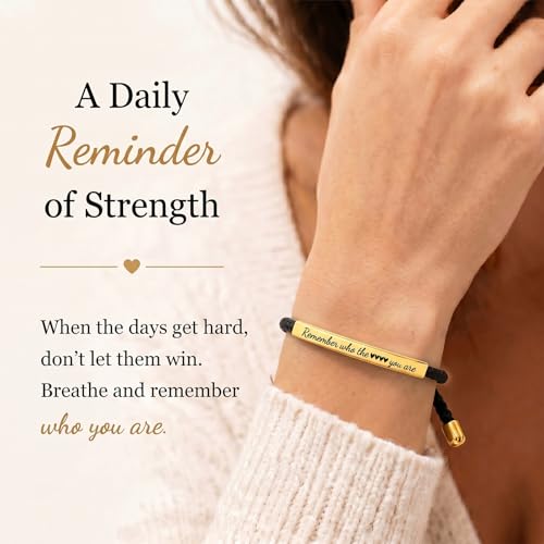 Frodete Dont Let The Hard Days Win Bracelet Inspirational Gifts for Women Adjustable Braided Tube Bracelet Gifts for Friends - color: A2:black gold