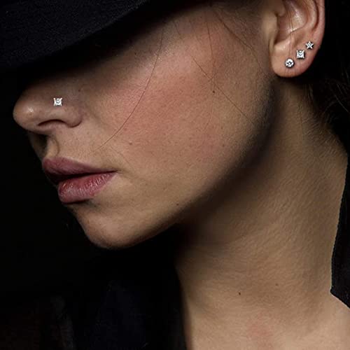 Nose Rings & Studs - 18g, 20g, 22g 14K Gold Bone Nose Studs for Women in Titanium Steel - color: 20g 5pcs Gold Screw Shaped 316L Surgical Steel
