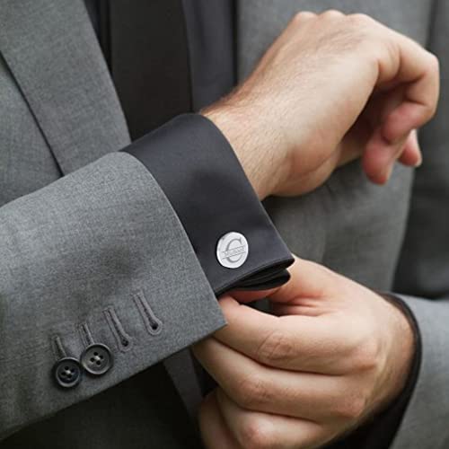 Custom4U Custom Photo Cufflinks for Men Father of the Bride Gifts - color: D-Initial+Name-Steel