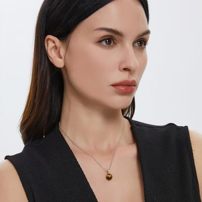 Natural Jade Necklace for Women Sterling Silver Adjustable Handmade Green Jade Pendant Necklaces Healing Crystal Necklace Good Luck Gift for Her - style: Tiger Eye Necklace
