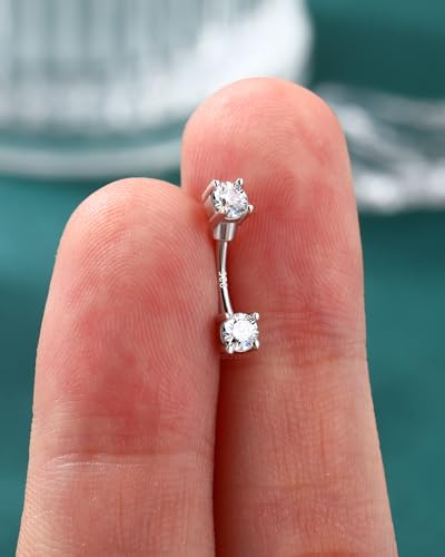 925 Sterling Silver Rook Piercing Jewelry, 16g Eyebrow Ring, Eyebrow Piercing, 6mm-8mm Rook Earring, Vertical Lip Labret Piercing Jewelry for Women Men - style: 6mm