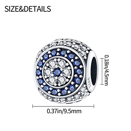 Pandach 925 Sterling Silver Charms for Bracelet&Necklace Dangle Pendant Bead with 5A Cubic Zirconia Stones,Jewelry Beads Gifts for Women - style: Devils Eye Series Charms