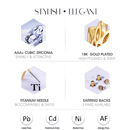 Earrings Holy Stud Earrings for Girls/Women, Sliver Gold Wedding Earrings for Bridesmaids - color: Snowflake|Gold