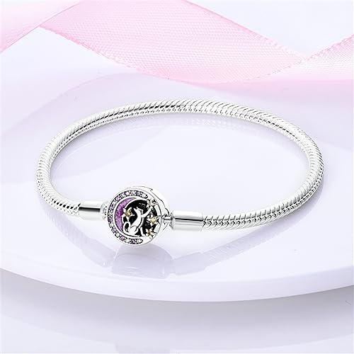 KUNSIR 925 Sterling Silver Palm Clasp Snake Chain Bracelet Basic Charm Bracelets Fit Any PDL Charm, with for Teen Women - style: KJB013