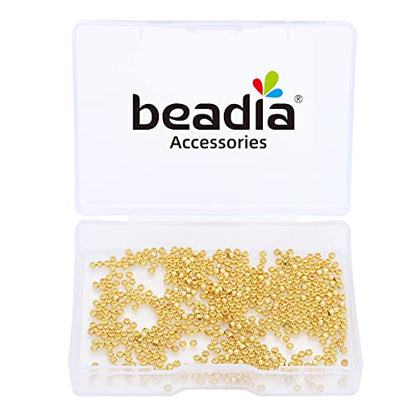 14K Gold Plated Round Spacer Beads 2mm 600pcs for Jewelry Making Findings Non Tarnish - color: 14K Gold, size: 2mm