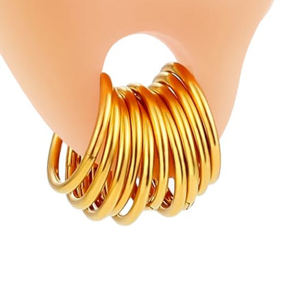 Vankula 10PCS Seamless Septum Nose Piercing Rings Segment Hoop Rings 316L Stainless Steel Ring Stack Clickers Ear Plugs Hangers Women Men Body Jewelry - color: Gold, size: 1.2*10mm 10PCS