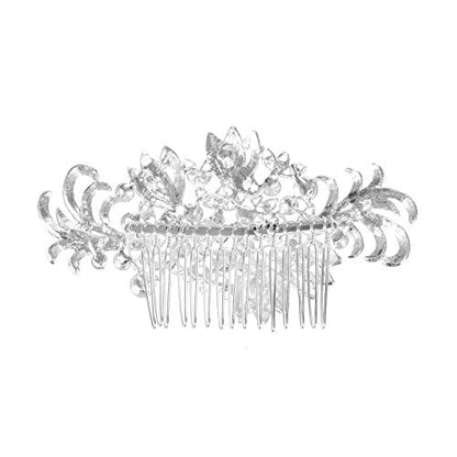 inSowni 32 Pack Silver Wedding Hair Side Combs+U-shaped & Twist Bridal Hair Pins Pieces Accessories Rhinestone Pearls for Women Girls Brides Bridesmaids