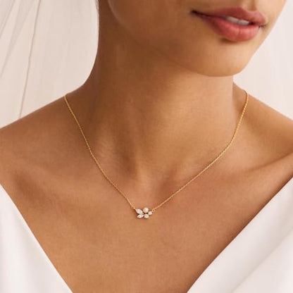 Pearl Necklaces for Women,Dainty Gold Pendant Necklaces Waterproof Jewelry | 14K Gold Plated Pearl Necklaces,Dainty Elegant Wedding Necklace,Small Cute Adjustable Minimalist Necklace,Non Tarnish Jewelry - color: GOLD-14
