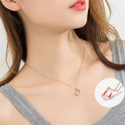 925 Sterling Silver Necklace for Women Trendy, Charming Layered Necklace with Cubic Zirconia Pendant for Her Womens Dainty Diamond Choker Necklaces Holiday Jewelry Gifts for Mom Wife Daughter Lover - color: Initial D Necklace-Gold05