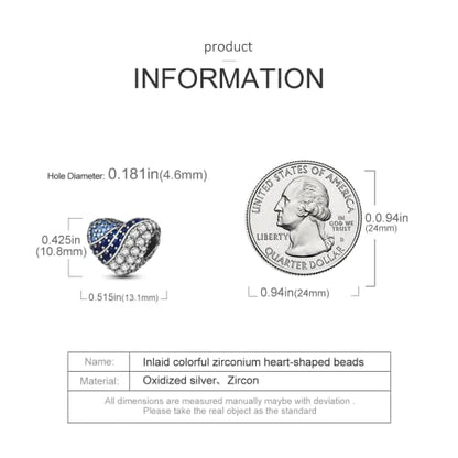925 Sterling Silver Charm for Bracelet Necklace Women Dangle Pendant Beads | Love Faith Mom Ocean travel Butterfly Party Charm Beads Pendants DIY Jewelry Gift - color: Pave Zirconium Heart Beads
