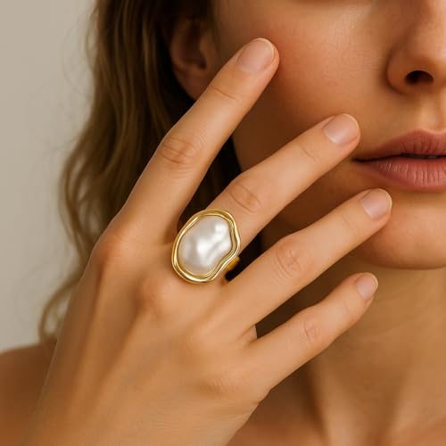 Heart Rhinestone Pearl Finger Rings Promise Eternity Heart Finger Rings Trendy Crystal Love Ring Minimalist Love Ring Supplies for Women Birthday Party DIY Decoration Craft - style: Pearl