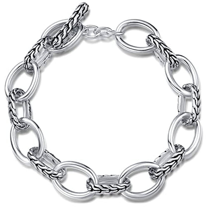 UNY JEWEL Jewelry Make a Statement with Foxtail Link Chain Bracelet Designer Brand Inspired Women Valentine - color: Silver