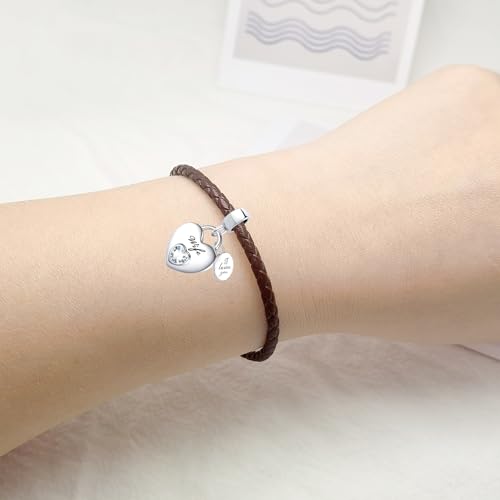 TCHYUN Family Series Dangle Charm Heart Birthstone Bead for Pandora Bracelet Women Gift - style: Brother