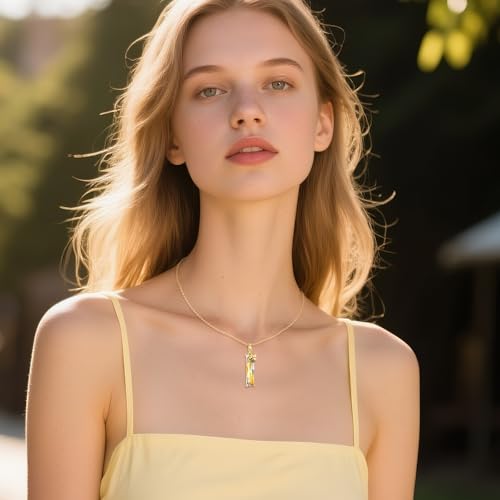 VONALA Gold Bee Pendant Necklace 925 Sterling Silver Bumblebee Jewelry Birthday Gifts for Women Daughter - style: Citrine Bee