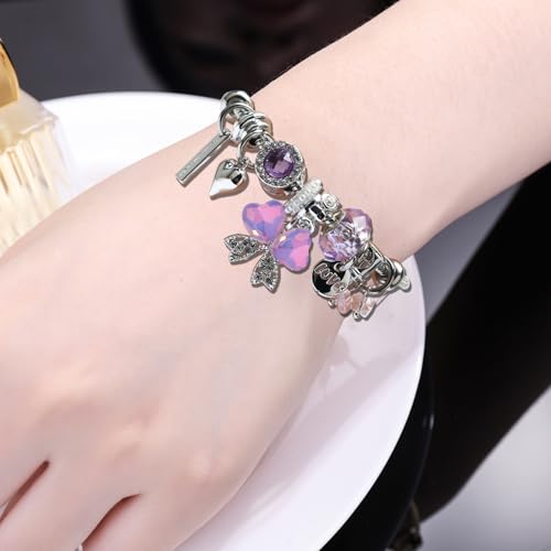 DS Charm Bracelets for Girls Adjustable Silver Stainless Steel Gift Box | Cute Cartoon Charms,Friendship Jewelry,Birthday Gifts,Teen Kid Fit, Tarnish Resistant,Stackable Trendy Daily Wear - style: Silver-butterfly 5