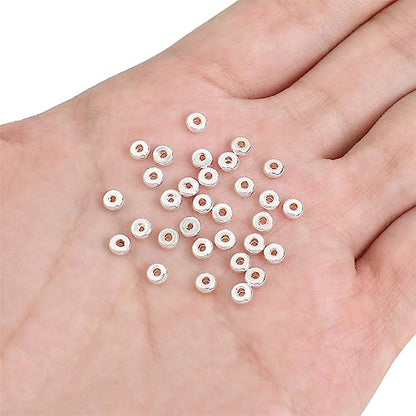 Silver Plated Disk Spacer Beads 4x1.5mm 50pcs for Jewelry Making Findings Non Tarnish - color: Silver, size: 4x1.5mm Disk