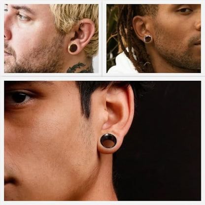 LADEMAYH 3 Pairs 316L Surgical Stainless Steel Tunnels Gauges for Ears, 2g-1inch, Hypoallergenic Double Flared Ear Plugs Gauges Earrings Body Piercing Jewelry for Women & Mens - size: 9/16"(14mm)