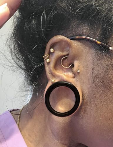 6G-50mm Acrylic Thin Black Gauges for Ear lightweight Tunnels Black Double Flared Ear Flesh Plugs Tunnels Earrings for Women Men - color: 46mm = 1 13/16 inch = 1.81 inch