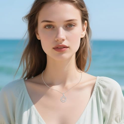 LUHE Star Moon Necklace for Women Sterling Silver Moon Pendant Necklace Star Jewelry Gifts for Women - style: silver star