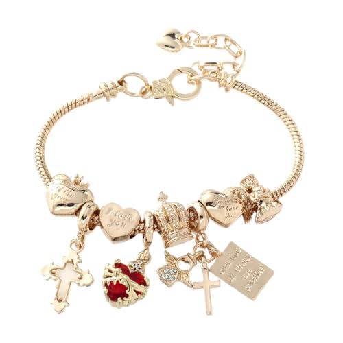 Cross bracelet for women Sacred Heart of Jesus Gold Bracelets for Women Confirmation and Baptism Gifts, Encouragement Presents for Mom Sister Daughter and Friends, Christian Jewelry | sacred heart bracelet,christian bracelet,heart bracelet for women,catho