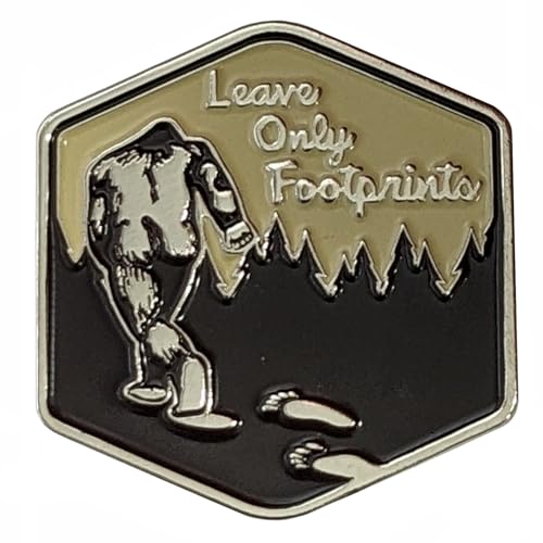 Bigfoot Enamel Lapel Pin - for Fans of Bigfoot and Sasquatch - style: Leave Only Footprints