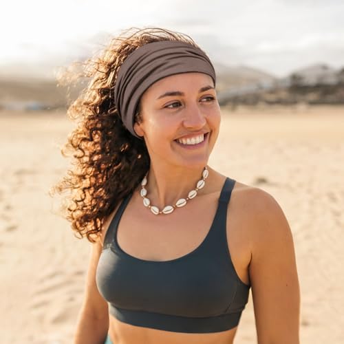DiyJibb Headbands for Women, 7PCS Wide Cloth Hair Bands for Workout, Yoga, Skincare & Daily Wear, Soft & Stretchy - color: Black, dark brown, brown, light yellow, green, cement gray, light brown