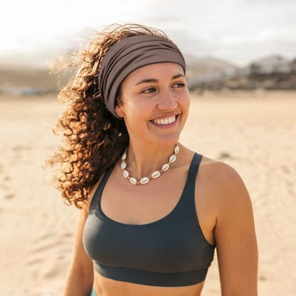 DiyJibb Headbands for Women, 7PCS Wide Cloth Hair Bands for Workout, Yoga, Skincare & Daily Wear, Soft & Stretchy - color: Black, dark brown, brown, light yellow, green, cement gray, light brown