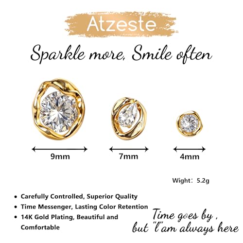 Shiny Gold Butterfly Earrings for Women | 14K Real Gold Plated Butterfly Earrings for Women, Dainty & Trendy Butterfly Stud Earrings for Fashion Jewelry Gifts - color: AZ38