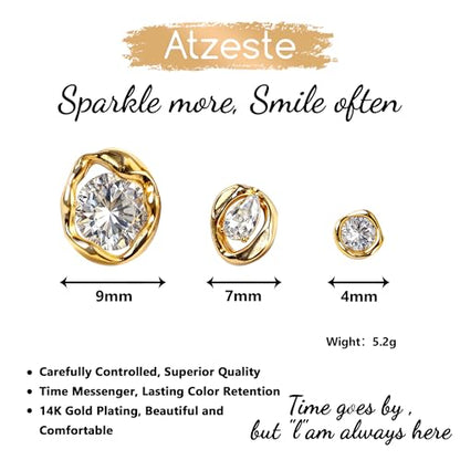 Shiny Gold Butterfly Earrings for Women | 14K Real Gold Plated Butterfly Earrings for Women, Dainty & Trendy Butterfly Stud Earrings for Fashion Jewelry Gifts - color: AZ38