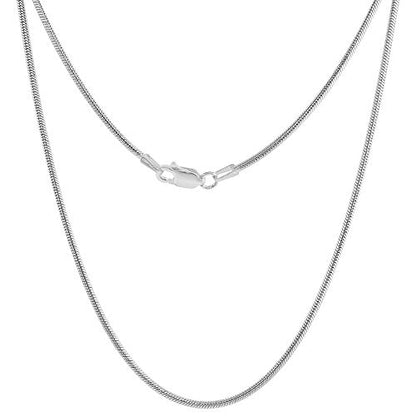 Medium Sterling Silver 1.5mm Snake Chain Necklaces and Bracelets for Women and Men Nickel Free Italy 18 inch