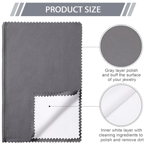 20 Pcs Silver Jewelry Polishing Cloths 6 x 8 inches Jewelry Cleaning Cloth Sterling Polish Cloths for Jewelry
