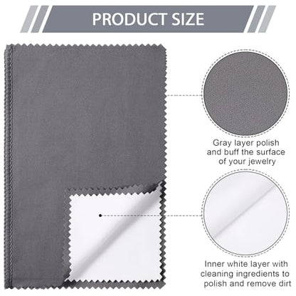 20 Pcs Silver Jewelry Polishing Cloths 6 x 8 inches Jewelry Cleaning Cloth Sterling Polish Cloths for Jewelry