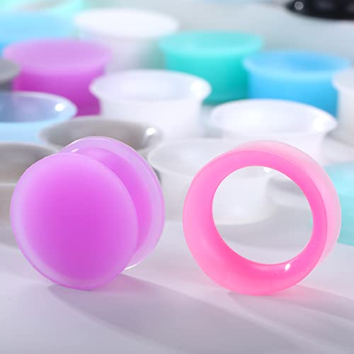 Juway Oveta Ear Gauges for Ear Silicone Ear Plugs Soft Flexible Silicone Gauge Saddle Silicone Ear Plugs and Tunnels 6mm-20mm(16 Pairs) - color: 32PCS 20mm(13/16'')