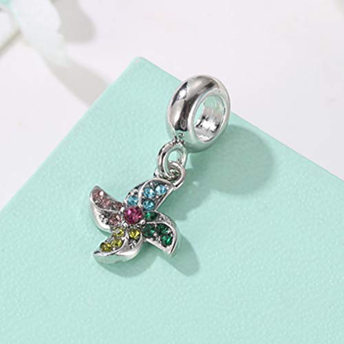 12pcs Mixed Silver Plated Colorful Enamel Alloy Beads Dangle Charms Fits for European Snake Chain Bracelet Necklace DIY Jewelry Making Supplies - color: Bead Charms-3