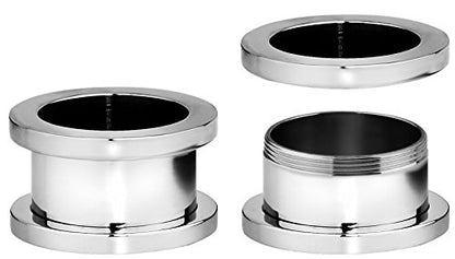 Forbidden Body Jewelry 1.2mm - 16mm Surgical Steel Ear Gauges Screw Fit Tunnels, Tunnel Plug Earrings Sold as a Pair - style: 14mm (9/16 Inch)