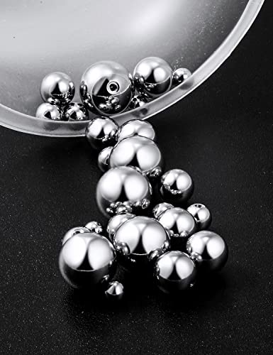 Prjndjw 25Pcs 14G 16G Replacement Balls internal thread & Externally Threaded Surgical Steel Balls Industrial Barbell Tongue Nipple Belly Button Eyebrow Rook Piercing Rings Parts 3MM-8MM - color: 25Pcs-16G-Silvertone