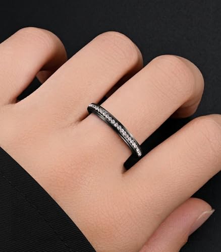 King Ring 3mm Spinner Rings – Premium Stainless Steel Fidget Rings for Women - Designed in USA - color: Black White