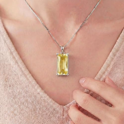 8mm x 16mm Square Birthstone Pendant Necklace – Fashion charming Sterling Silver Gift for women - color: November
