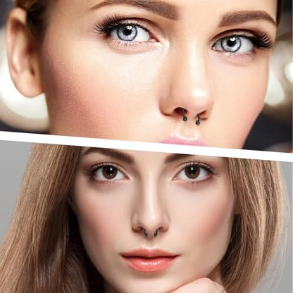 Yolev 24PCS 16G Variety of Sizes Horseshoe Rings Surgical Steel Nose Septum Horseshoe Hoop Earring Eyebrow Septum Rings Hoop Daith Earring Eyebrow Helix Vertical Lip Piercing Jewelry for Women Men