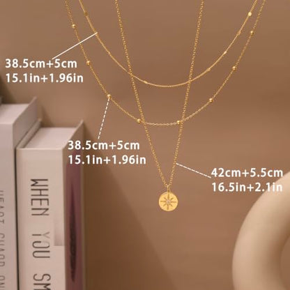 XIXINI Layered Necklaces for Women, Dainty Gold Necklace Stack 14k Gold Plated Layering Pendant Necklace Set Simple Statement Gold Necklaces for Women Trendy Fashion Waterproof Gold Jewelry - color: Gold-Set 7