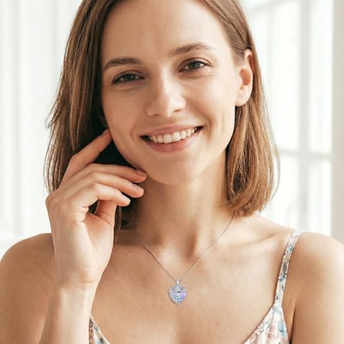925 Sterling Silver Necklace Gifts for Women Crystal/Opal Jewelry Pendant Christmas Birthday Gift - style: Swing-A